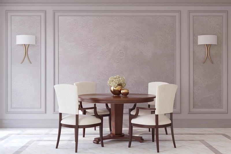 Эффект состаренного велюра на стенах в гостиной