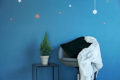 Интерьерно-экстерьерное матовое покрытие с серебряными блёстками.