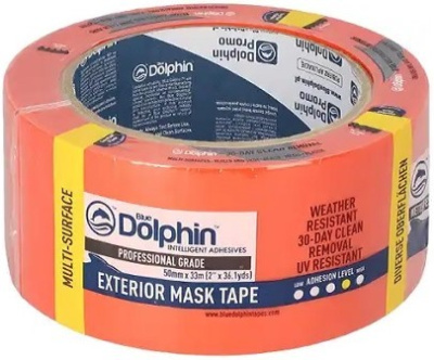 Blue Dolphin Лента малярная, ПВХ ОРАНЖЕВАЯ, 50мм х 33м