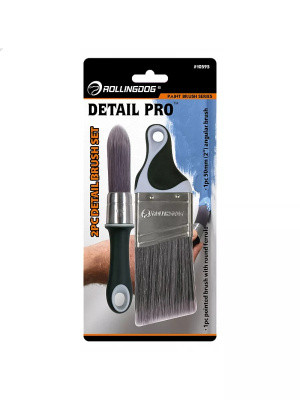Кисти ROLLINGDOG Detail Pro: угловая плоская 50 мм и круглая заострённая для точных работ