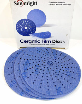Sunmight Ceramic L712T премиальные шлифовальные круги 150 мм на плёнке, мультипылеотвод