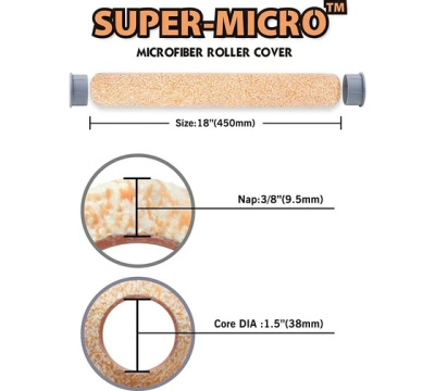 Профессиональный большой валик Rollingdog Super-Micro 45 см, ворс 9,5 мм