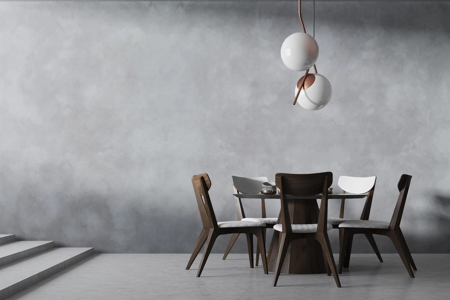 Бетон с эффектом бархатной ткани в интерьере