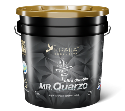 Краска интерьерно-экстерьерная Pratta Mr Quarzo (База D/A) — матовая, эффект «Лотоса», под колеровку в темные тона