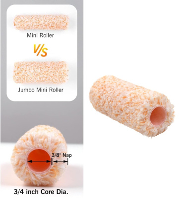 Валик малярный Rollingdog Super-Micro Jumbo 100 мм, микрофибра, ворс 9,5 мм (набор 2 шт.)