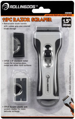 Упаковка Rollingdog Razor Scraper 11pcs арт. 50485 для стекла, металла и твёрдых поверхностей