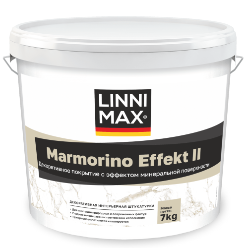 LINNIMAX Marmorino Effekt II — декоративная штукатурка с эффектом мрамора, камня, бетона