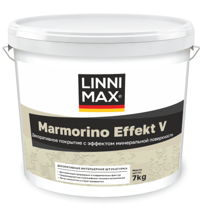 LINNIMAX Marmorino Effekt V — декоративная штукатурка для создания эффектов натурального мрамора, бетона и камня.